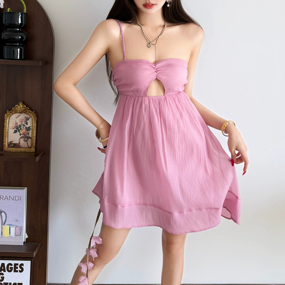 Zara Summer Strapless Cutout Asymmetrical Hem Dress